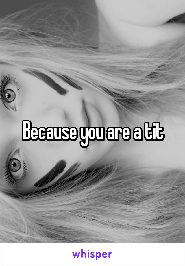 Because you are a tit