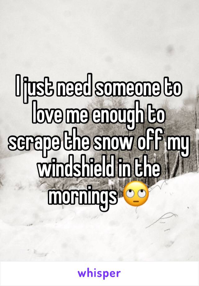 I just need someone to love me enough to scrape the snow off my windshield in the mornings 🙄