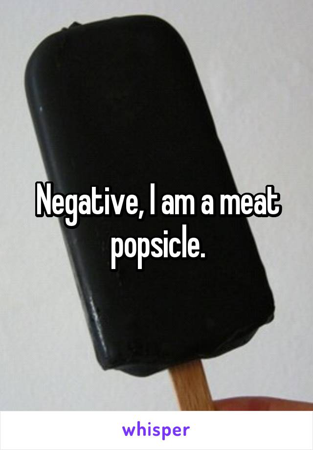 Negative, I am a meat popsicle.