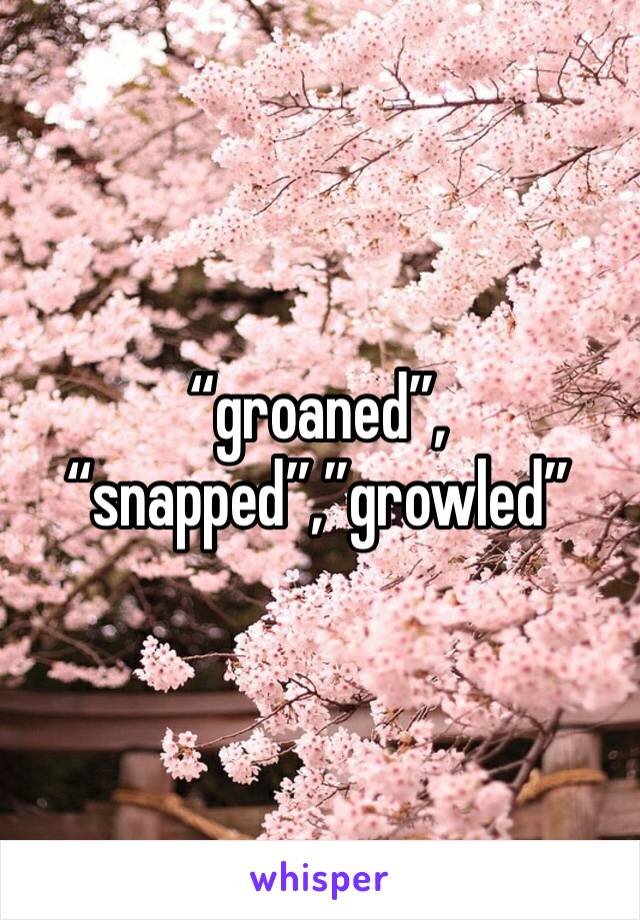 “groaned”, “snapped”,”growled”