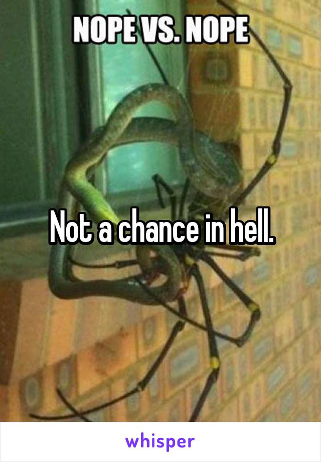 Not a chance in hell.