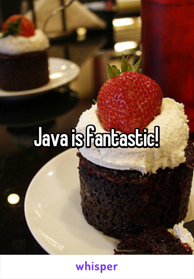 Java is fantastic! 