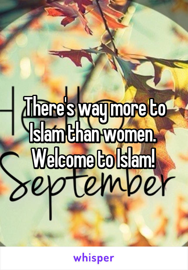 There's way more to Islam than women. 
Welcome to Islam! 