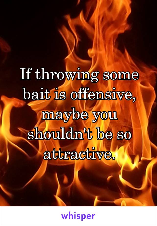 If throwing some bait is offensive, maybe you shouldn't be so attractive.