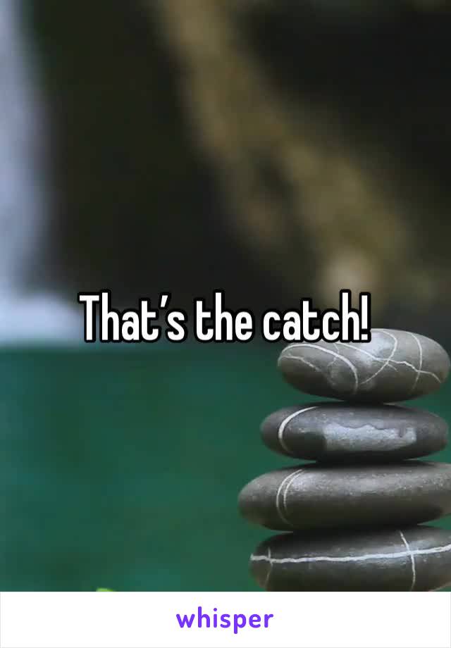 That’s the catch!