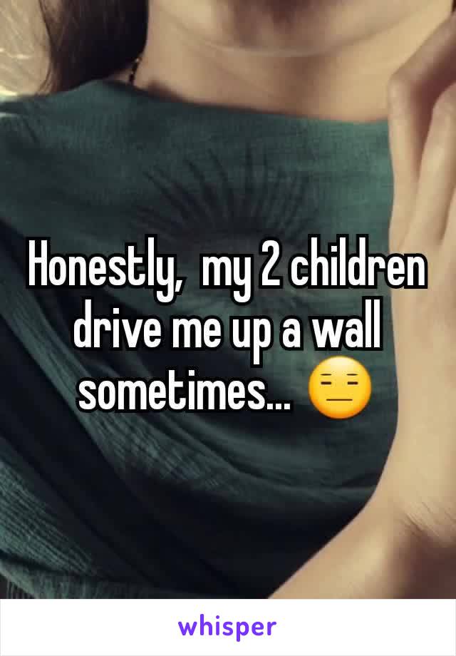 Honestly,  my 2 children drive me up a wall sometimes... 😑