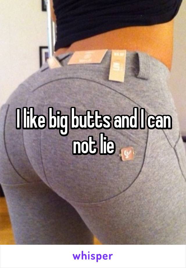I like big butts and I can not lie