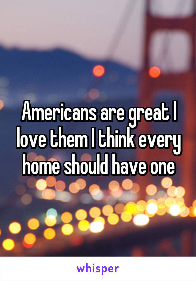Americans are great I love them I think every home should have one