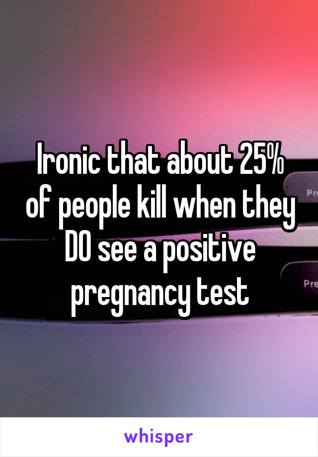 Ironic that about 25% of people kill when they DO see a positive pregnancy test