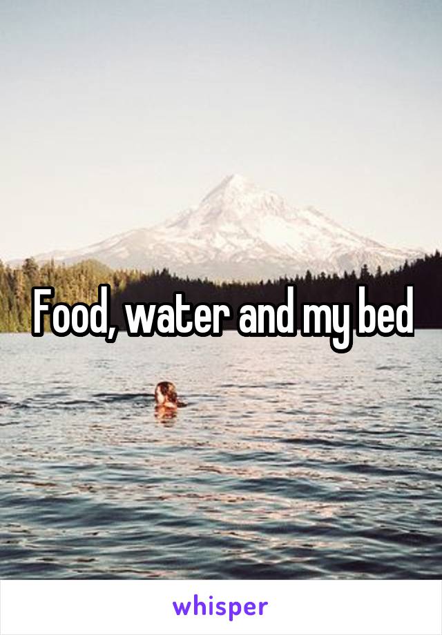 Food, water and my bed