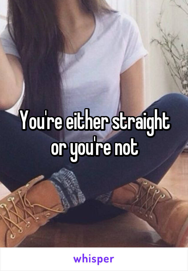 You're either straight or you're not