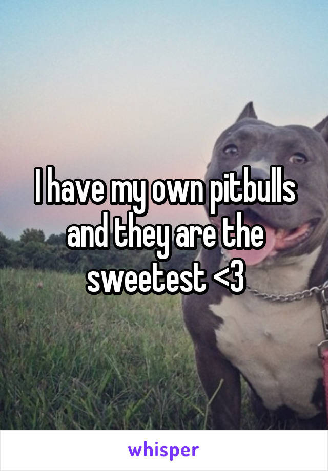 I have my own pitbulls and they are the sweetest <3