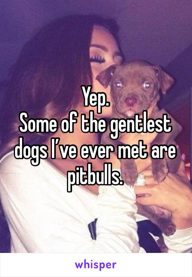 Yep.
Some of the gentlest dogs I’ve ever met are pitbulls. 