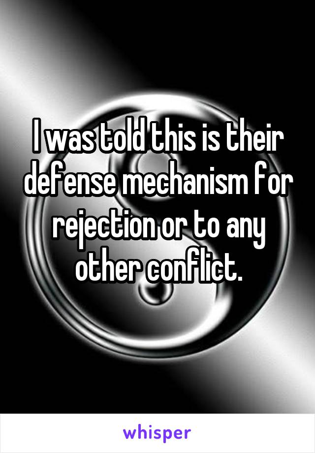 I was told this is their defense mechanism for rejection or to any other conflict.
