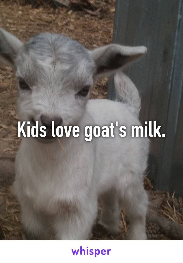 Kids love goat's milk.