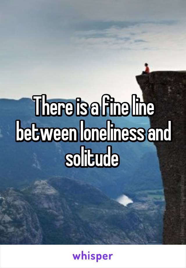 There is a fine line between loneliness and solitude 