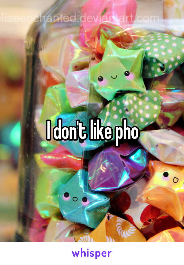 I don't like pho