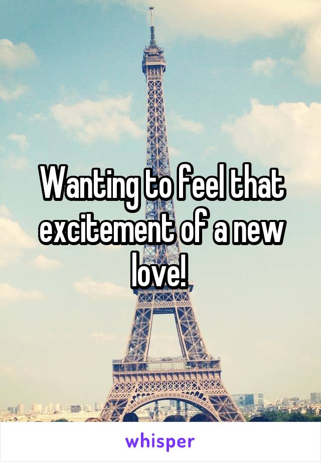 Wanting to feel that excitement of a new love! 