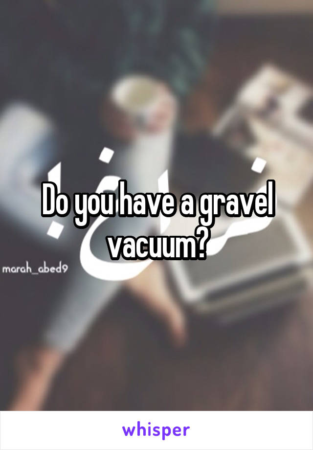 Do you have a gravel vacuum?