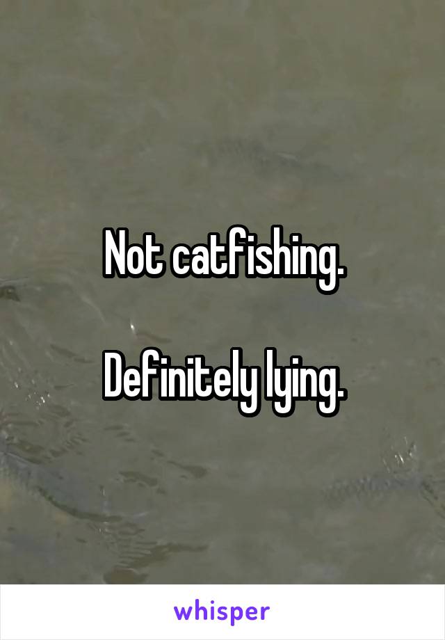 Not catfishing.

Definitely lying.