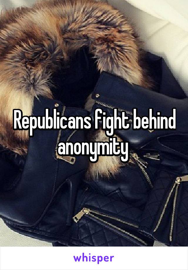 Republicans fight behind anonymity 