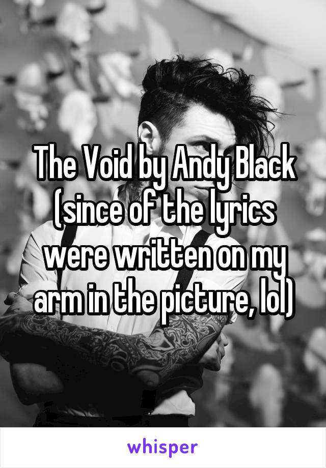 The Void by Andy Black (since of the lyrics were written on my arm in the picture, lol)