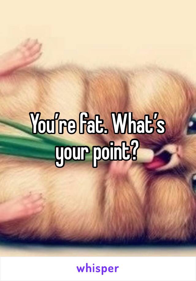 You’re fat. What’s your point? 