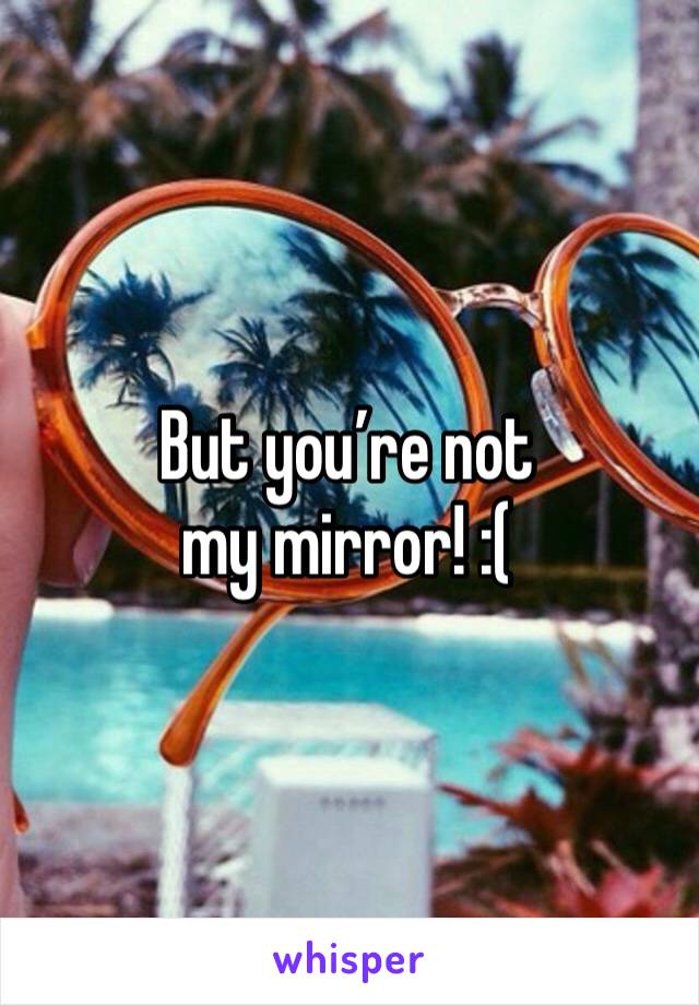 But you’re not my mirror! :(