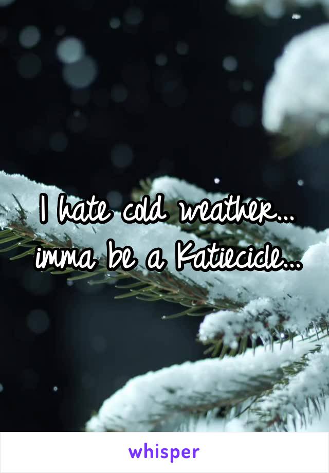 I hate cold weather... imma be a Katiecicle...