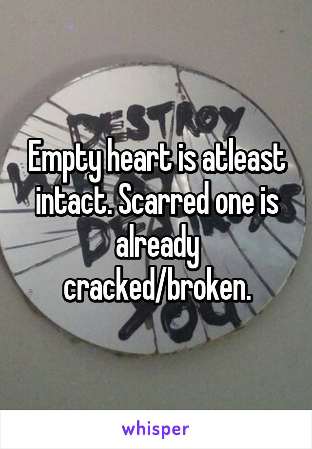 Empty heart is atleast intact. Scarred one is already cracked/broken.
