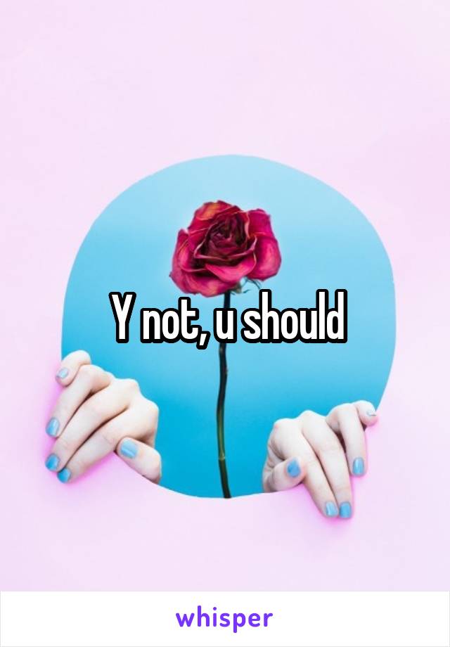 Y not, u should