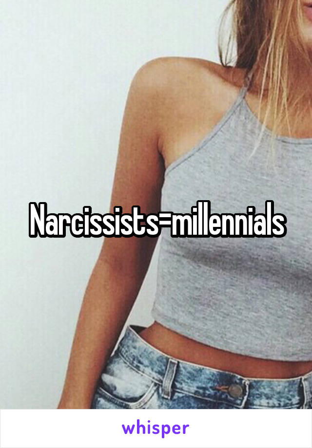 Narcissists=millennials