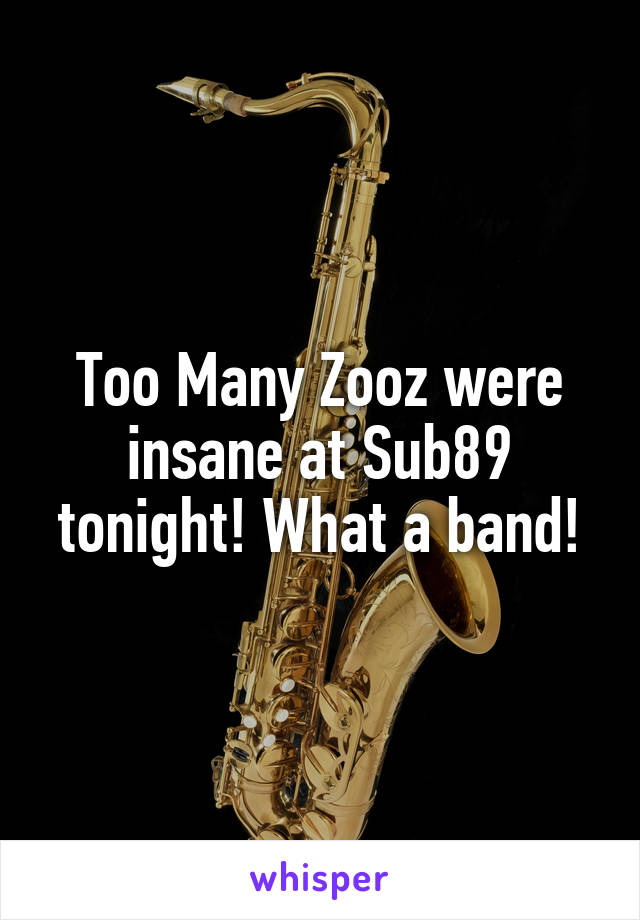 Too Many Zooz were insane at Sub89 tonight! What a band!