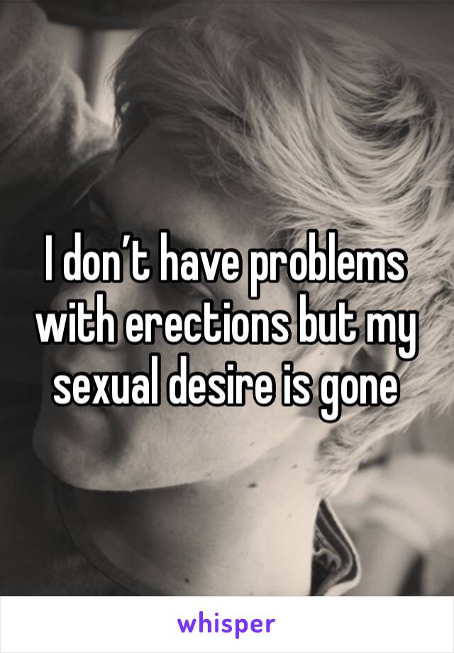 I don’t have problems with erections but my sexual desire is gone 