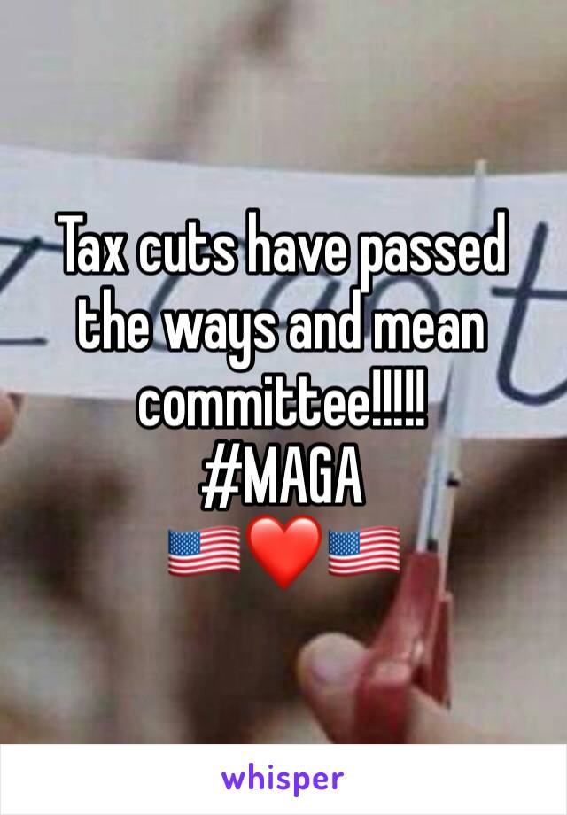 Tax cuts have passed the ways and mean committee!!!!!
#MAGA
🇺🇸❤️🇺🇸