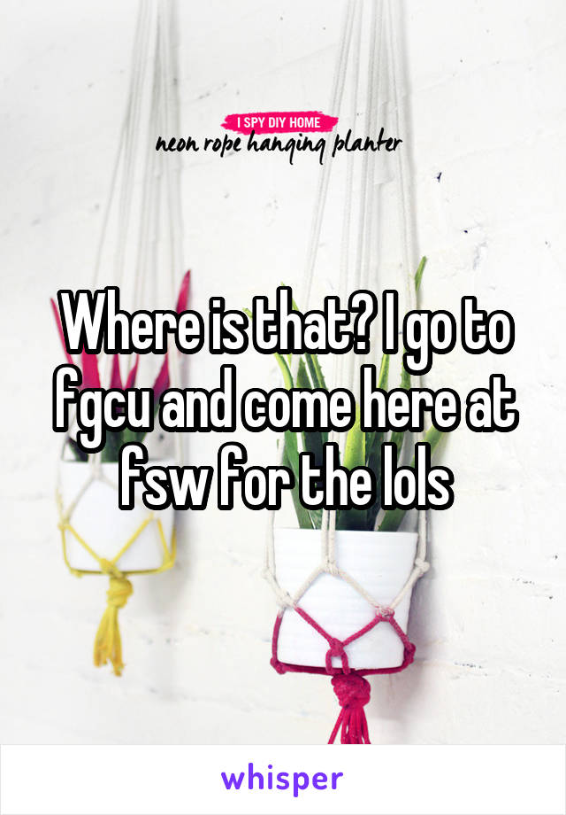 Where is that? I go to fgcu and come here at fsw for the lols