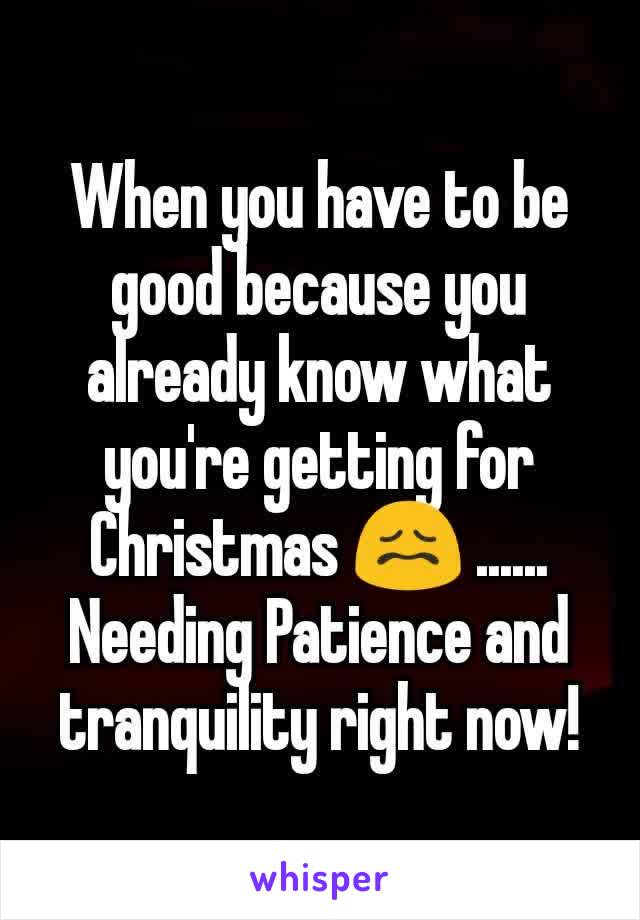 When you have to be good because you already know what you're getting for Christmas 😖 ...... Needing Patience and tranquility right now!