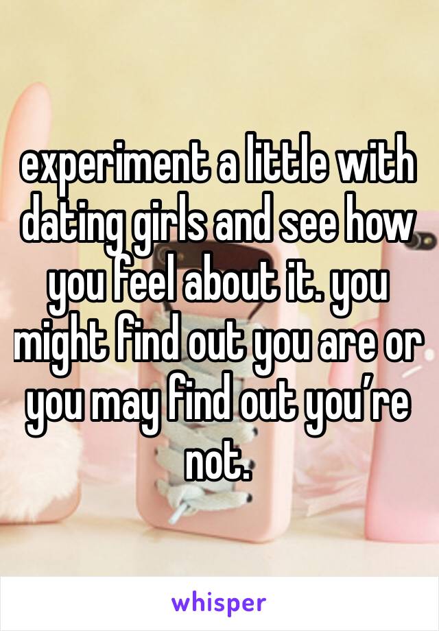 experiment a little with dating girls and see how you feel about it. you might find out you are or you may find out you’re not.