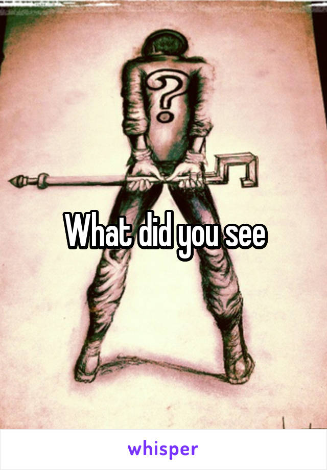 What did you see