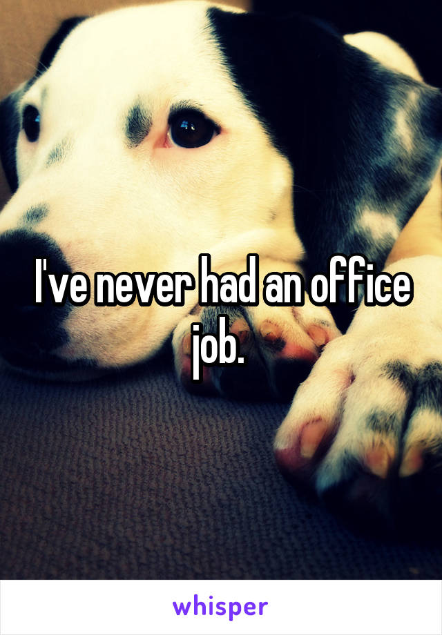 I've never had an office job. 