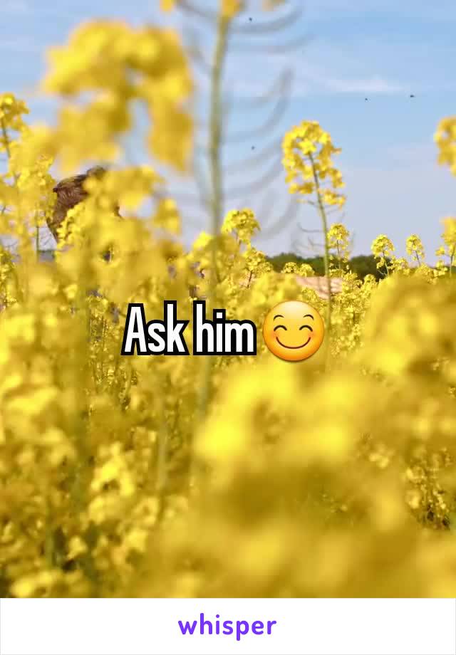 Ask him😊