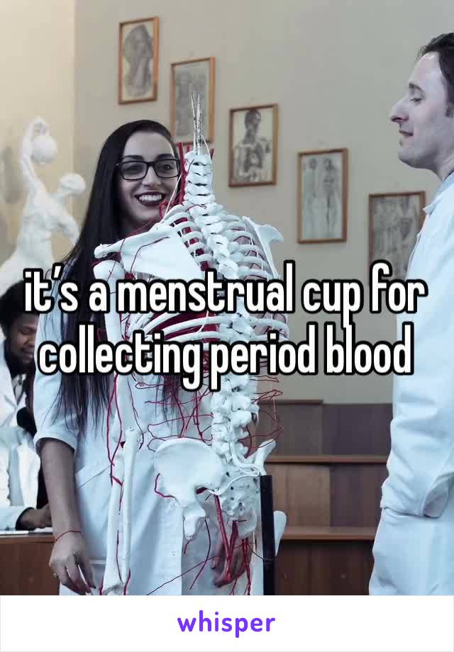 it’s a menstrual cup for collecting period blood
