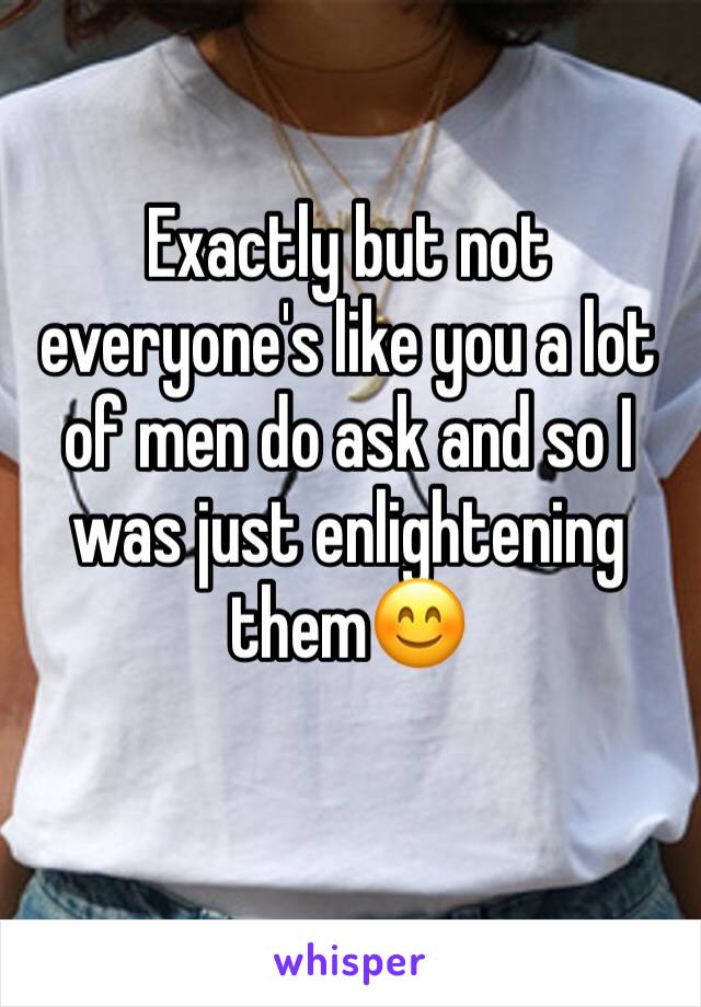 Exactly but not everyone's like you a lot of men do ask and so I was just enlightening them😊