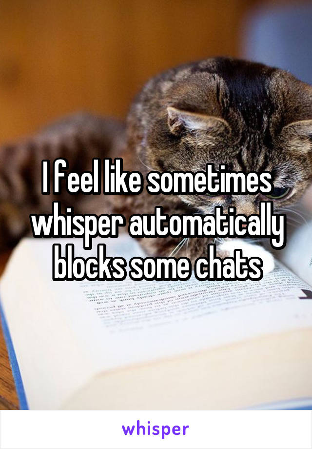 I feel like sometimes whisper automatically blocks some chats