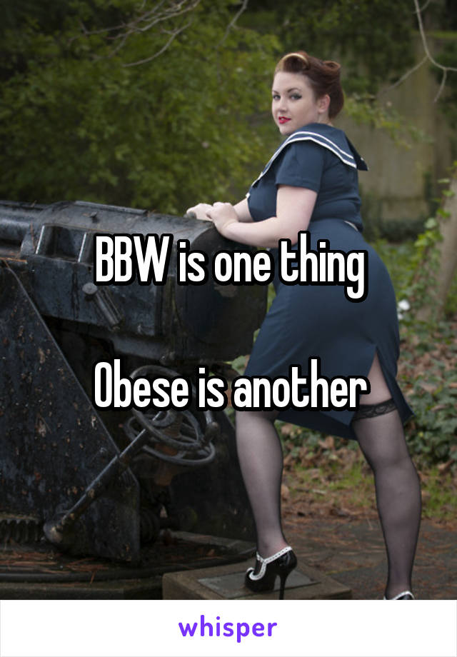 BBW is one thing

Obese is another