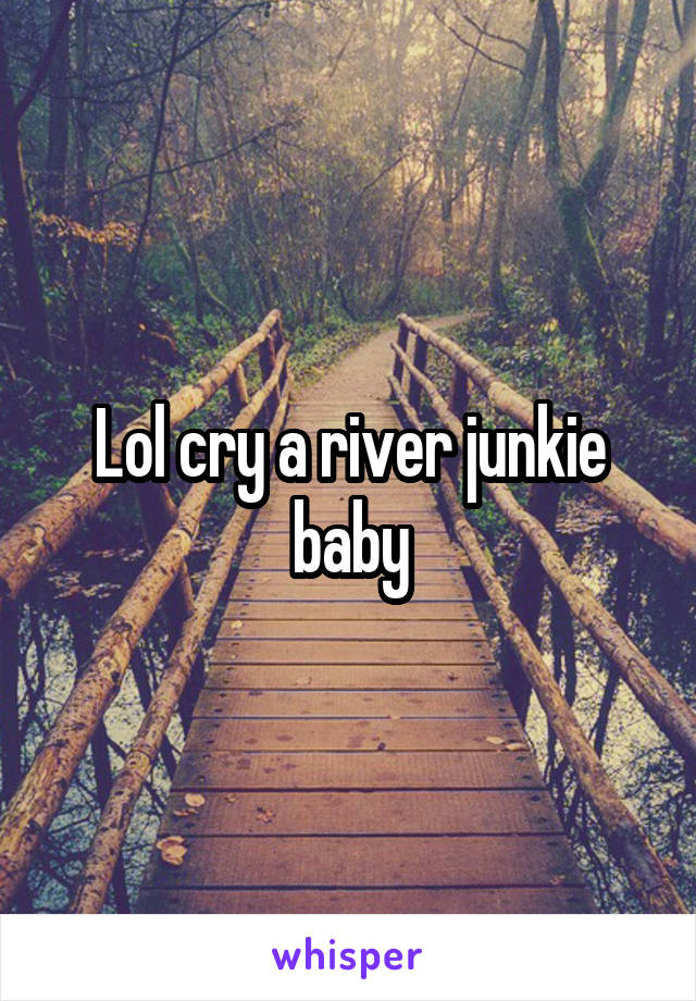Lol cry a river junkie baby