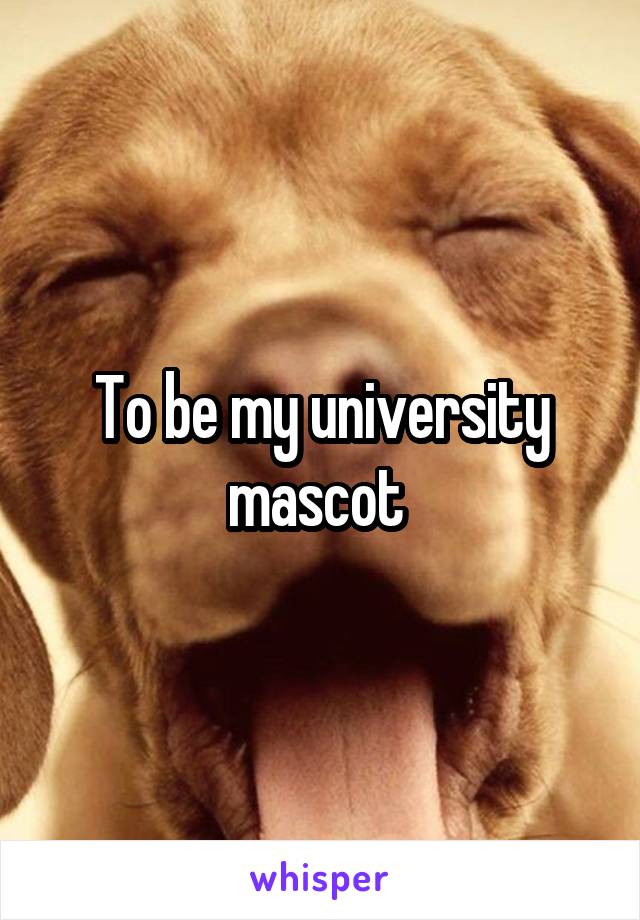 To be my university mascot 