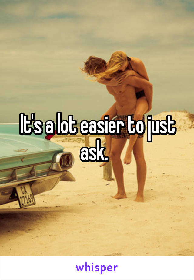 It's a lot easier to just ask.  