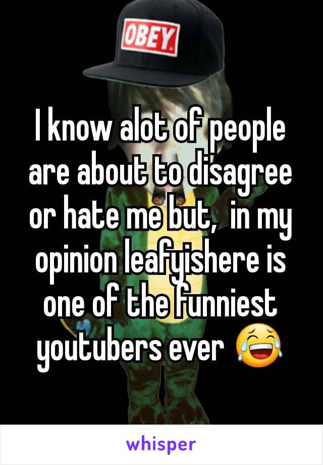 I know alot of people are about to disagree or hate me but,  in my opinion leafyishere is one of the funniest youtubers ever 😂
