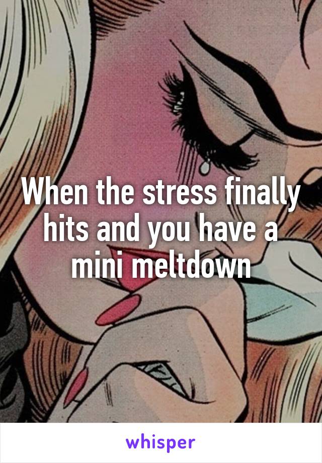 When the stress finally hits and you have a mini meltdown